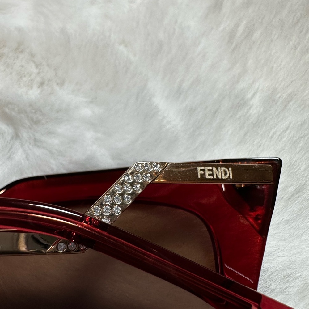 Fendi Red and Brown Sunglasses - Picture 8 of 12